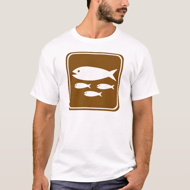 Camiseta Sinal da estrada da incubação dos peixes (Frente)