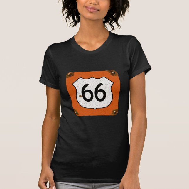 Camiseta Sinal da estrada da rota 66 (Frente)