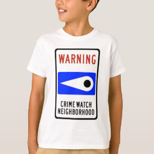 Camiseta Sinal da estrada da vizinhança do relógio do cri