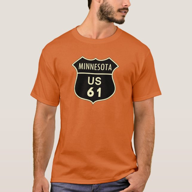 Camiseta Sinal da estrada de Minnesota E.U. 61 (Frente)