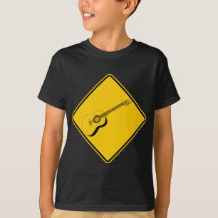 Camiseta Sinal da estrada do cruzamento da guitarra