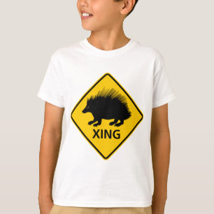 Camiseta Sinal da estrada do cruzamento do porco-