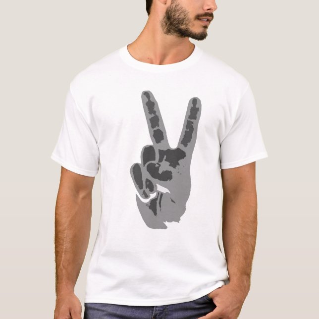 Camiseta sinal da mão da paz (Frente)