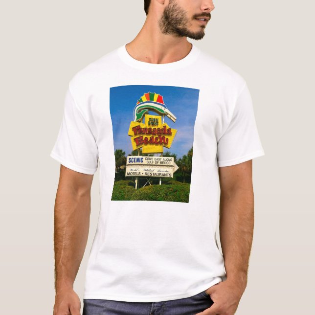 Camiseta Sinal da praia de Pensacola - o t-shirt básico dos (Frente)