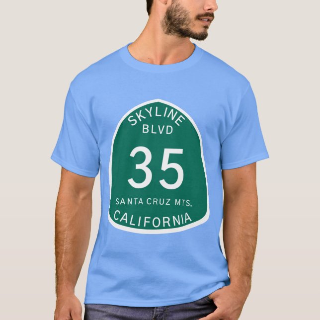 Camiseta Sinal da Rodovia 35 Skyline Boulevard Mts (Frente)
