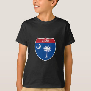 Camiseta Sinal da rodovia interestadual da bandeira de Aike