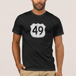 Camiseta Sinal da rota da estrada 49