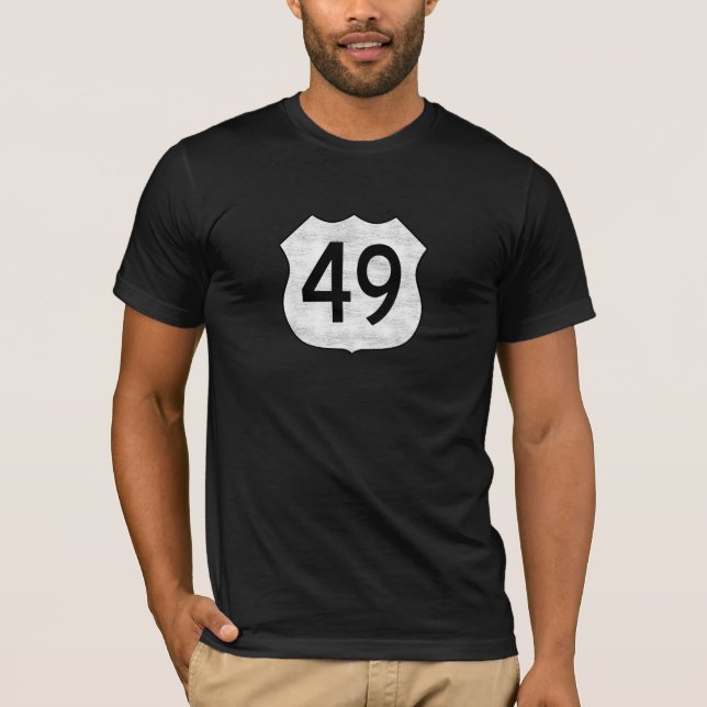 Camiseta Sinal da rota da estrada 49 (Frente)