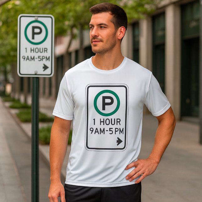 Camiseta Sinal De 1 Hora De Estacionamento Para Zonas De Es (Criador carregado)