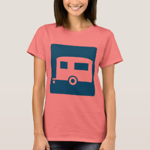 Camiseta Sinal de acampamento da estrada do reboque