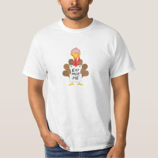 Camiseta Sinal de Ação de Graças Peru Divertido Coma Mais T