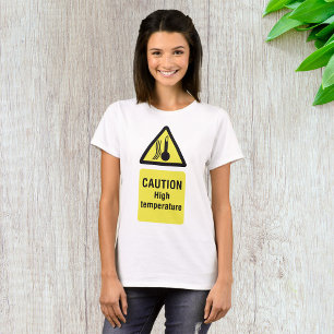 Camiseta Sinal de Alerta de Alta Temperatura Cuidado