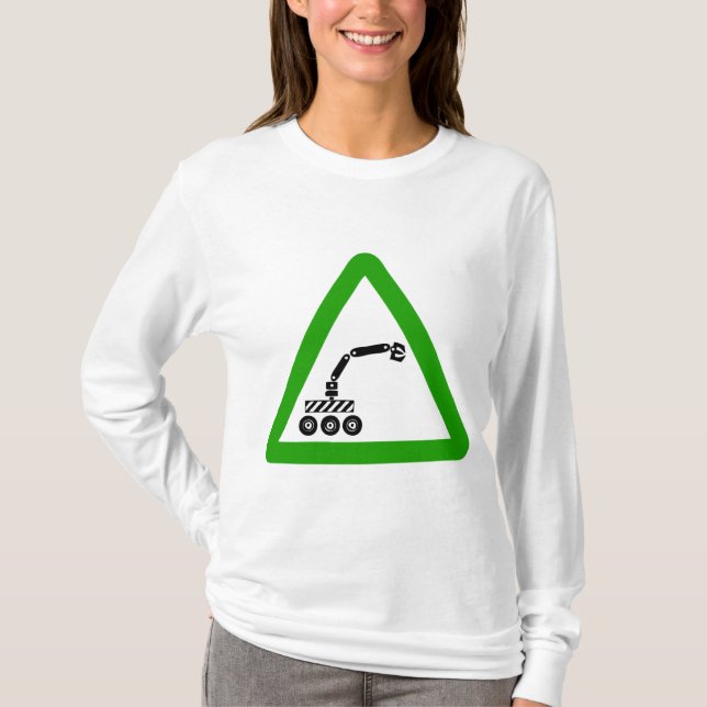 Camiseta Sinal de Alerta de Cruzamento de Robô (Frente)