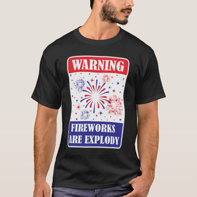 Camiseta Sinal de Alerta de Fogos de Artifício (Frente)