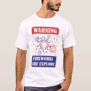 Camiseta Sinal de Alerta de Fogos de Artifício