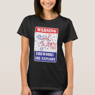 Camiseta Sinal de Alerta de Fogos de Artifício