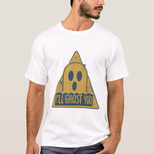 Camiseta Sinal de Alerta Retro “Eu Vou Te Ghostar” Design d