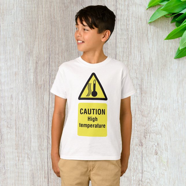 Camiseta Sinal de alta temperatura de precaução (Criador carregado)