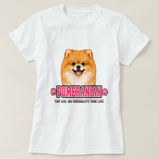 Camiseta 🐾 Sinal de Amante de Pomerânia 🐾 (Frente do Design)