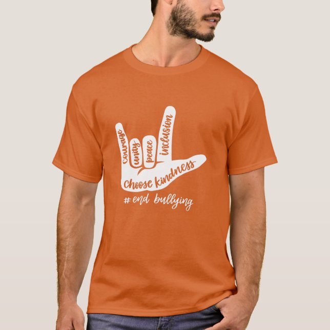 Camiseta Sinal de Amor Anti-Bullying 2022 - Unity Day Orang (Frente)