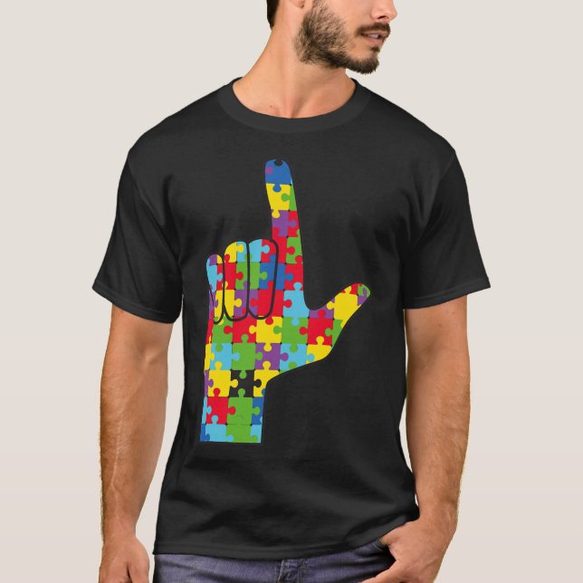 Camiseta Sinal de Amor Conscientização do Autismo Apoio  (Frente)
