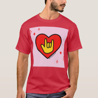 Camiseta Sinal de Amor Coração Vermelho