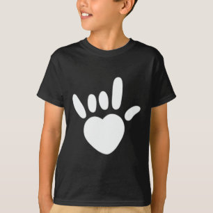 Camiseta Sinal de Amor Linguagem Americana de Sinais Surdos