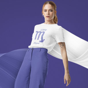 Camiseta Sinal de Áries Escorpião Personalizado de Aniversá
