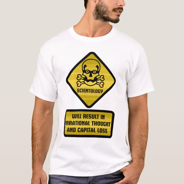 Camiseta Sinal de aviso - cientologia (Frente)