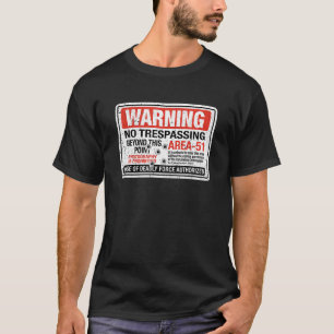 Camiseta Sinal de Aviso da Área 51 Estrada Extraterrestre N