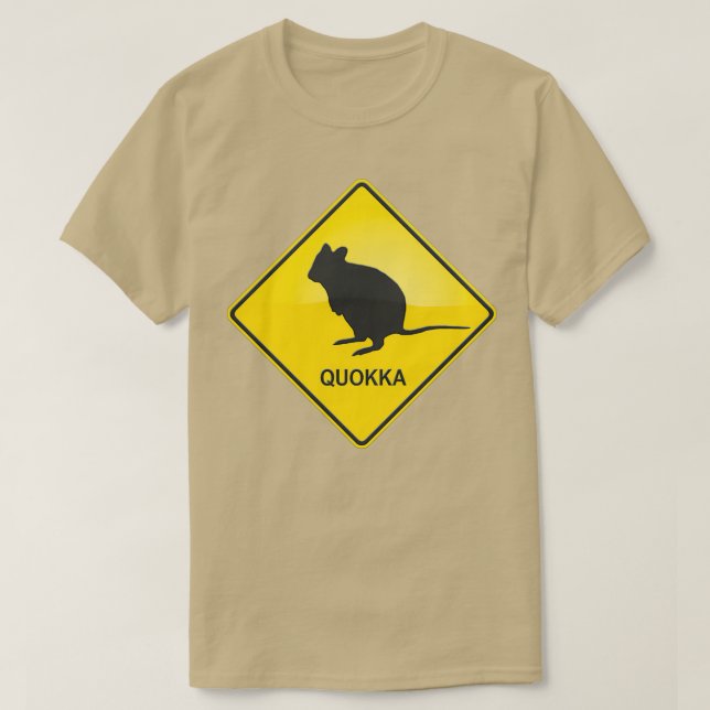 Camiseta Sinal de Aviso da Quokka (Frente do Design)