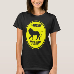 Camiseta Sinal de Aviso de Área de Pulverização de Leão de 