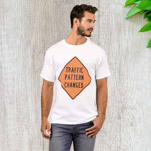 Camiseta Sinal de Aviso de Mudança no Padrão de Tráfego Lar