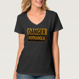 Camiseta Sinal de aviso de perigo de metais enferrujados, W