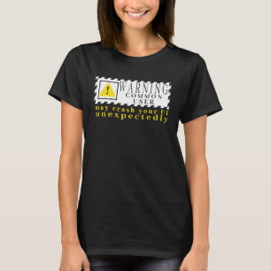 Camiseta Sinal de Aviso de Tecnologia Divertida Comum Usuár