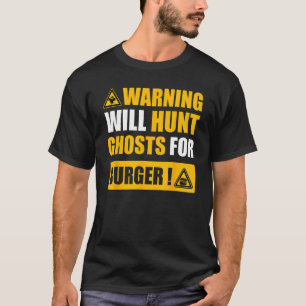 Camiseta Sinal de aviso fantasma caçando EVP Halloween