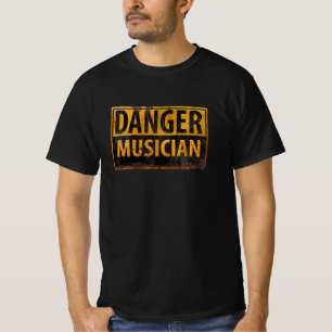 Camiseta Sinal de aviso oxidado do metal do MÚSICO do