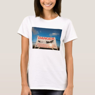 Camiseta Sinal de aviso perto do aeroporto do St. Maarten,