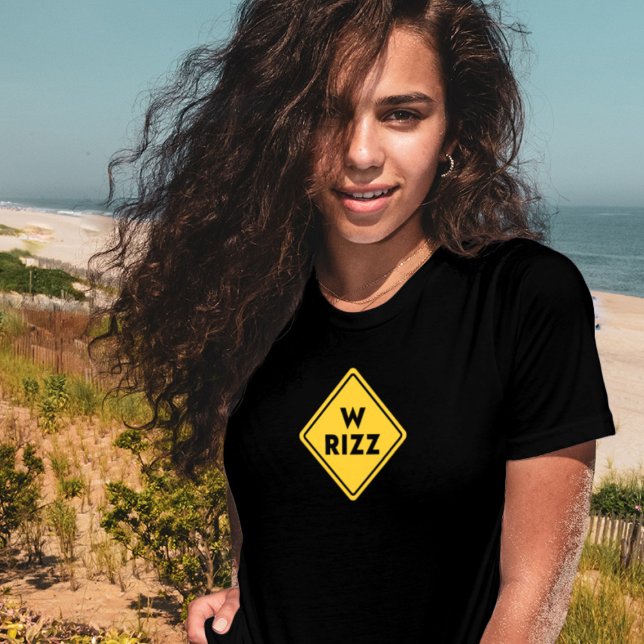 Camiseta Sinal de aviso W rizz EUA Meme Citação engraçada (Criador carregado)