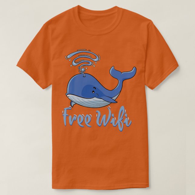 Camiseta Sinal de baleia divertida Wifi grátis para oferta  (Frente do Design)