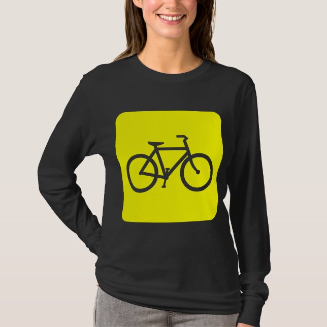 Camiseta Sinal de Bicicleta - Amarelo (Frente)