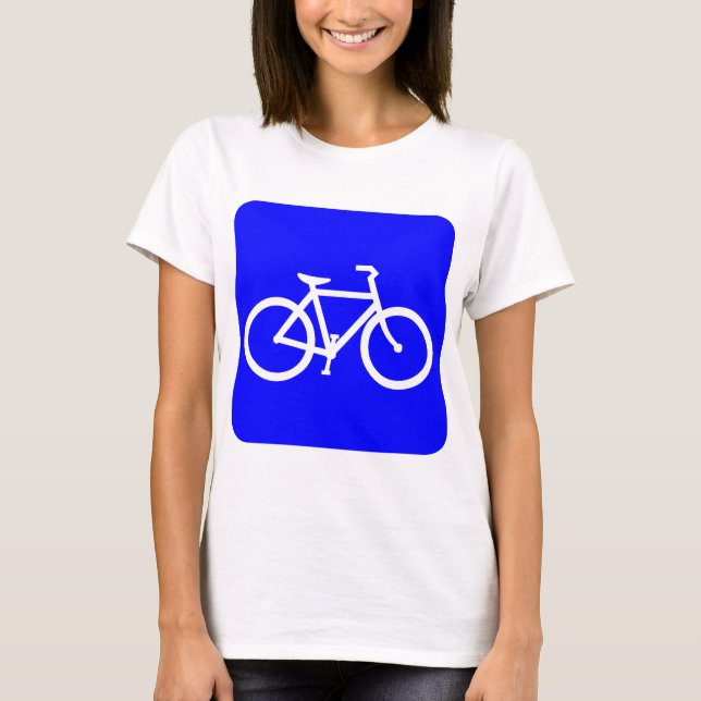Camiseta Sinal de Bicicleta - Azul (Frente)