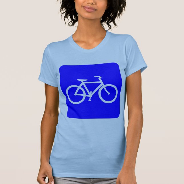 Camiseta Sinal de Bicicleta - Azul (Frente)