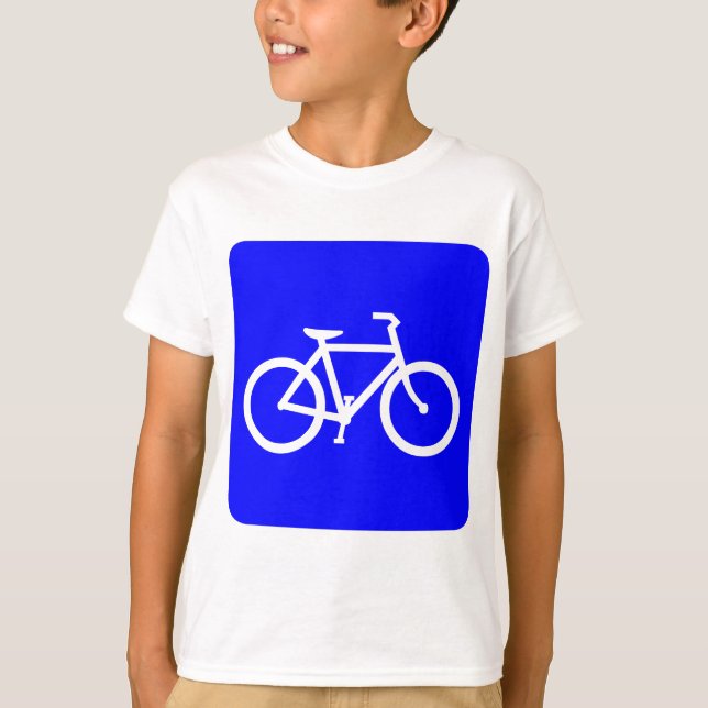 Camiseta Sinal de Bicicleta - Azul (Frente)