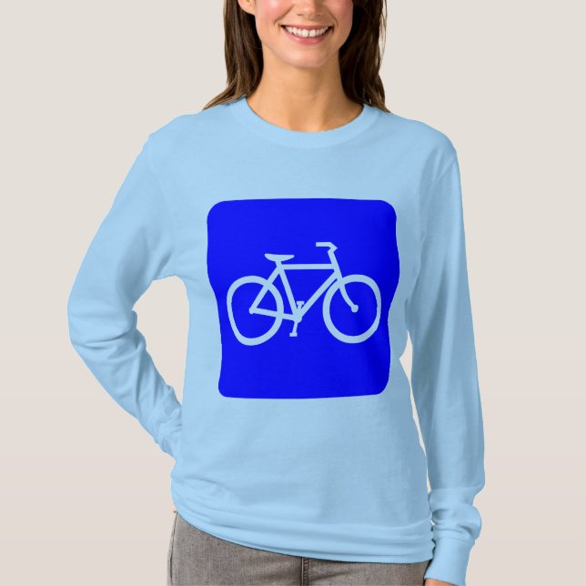 Camiseta Sinal de Bicicleta - Azul (Frente)