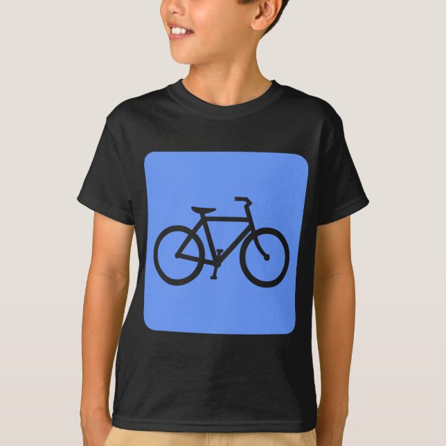 Camiseta Sinal de Bicicleta - Azul Bebê (Frente)