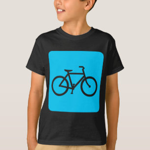 Camiseta Sinal de Bicicleta - Azul-Céu