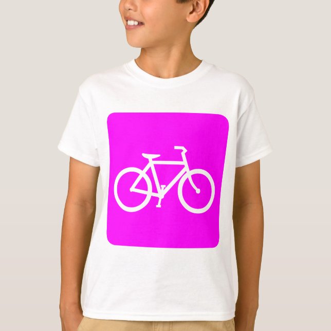 Camiseta Sinal de Bicicleta - Magenta (Frente)
