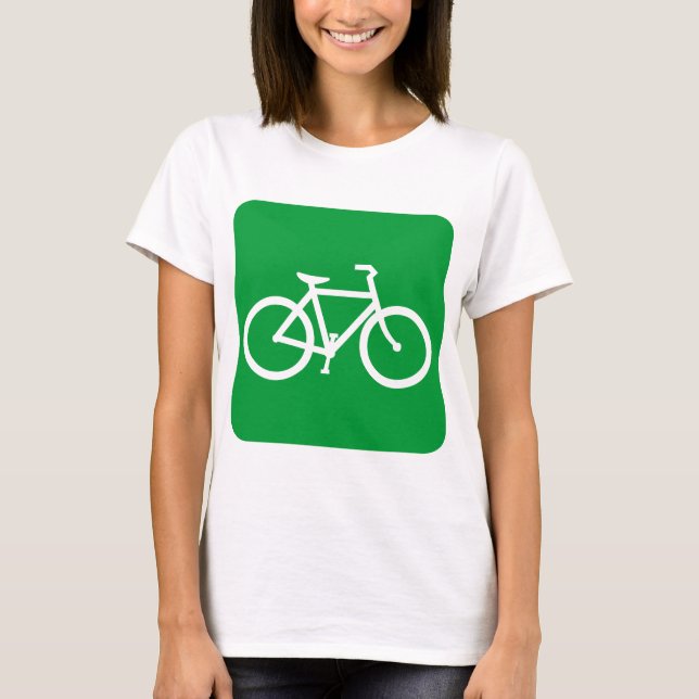 Camiseta Sinal de Bicicleta - Verde de Grama (Frente)