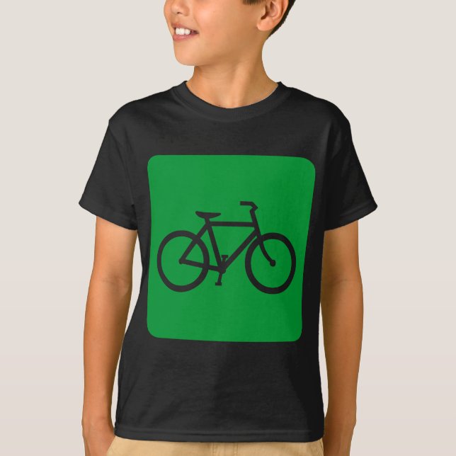 Camiseta Sinal de Bicicleta - Verde de Grama (Frente)